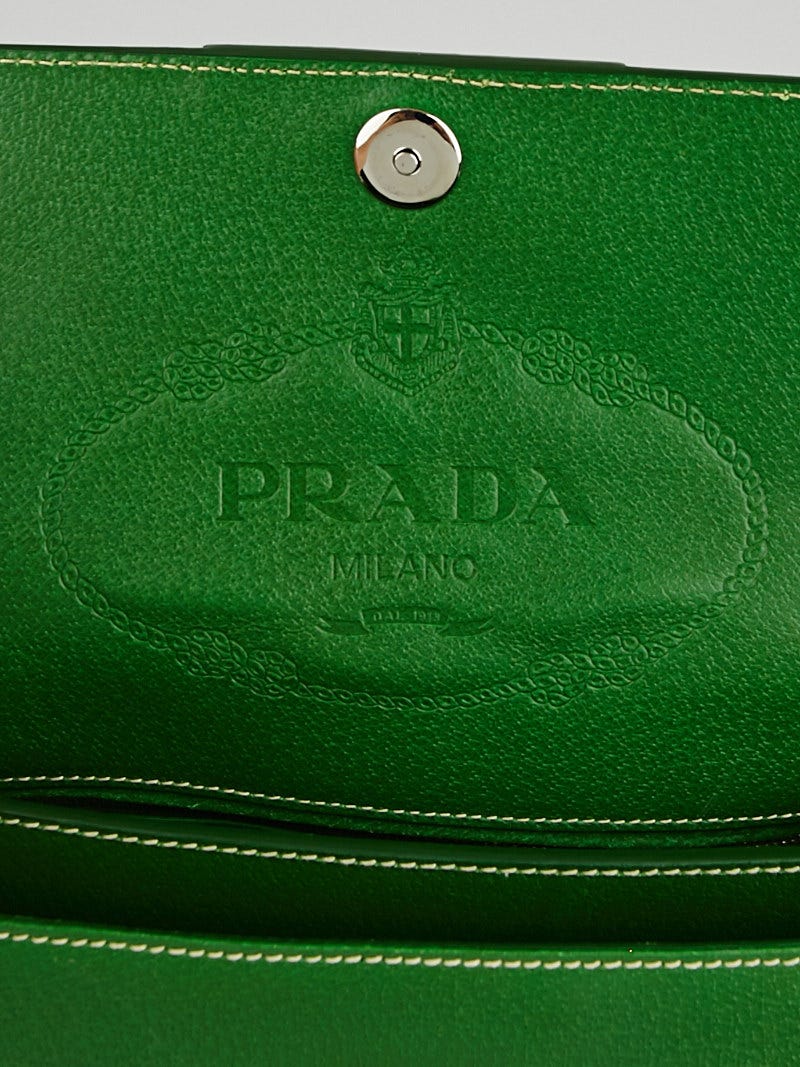 Prada Verde Cinghiale Leather Flap Messenger Bag BT0783