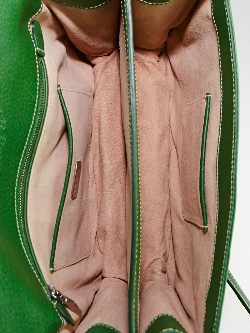 PRADA ボロタイ Prada Verde Cinghiale Leather Flap Messenger Bag BT0783