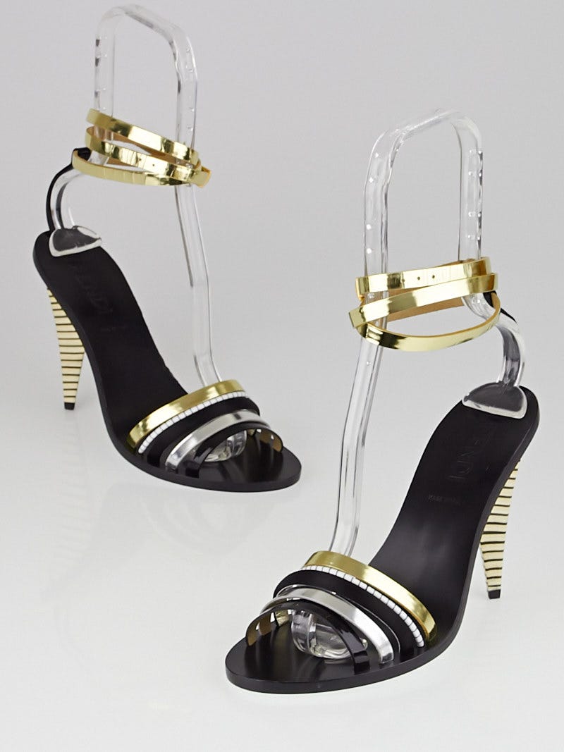 Fendi discount gold sandals
