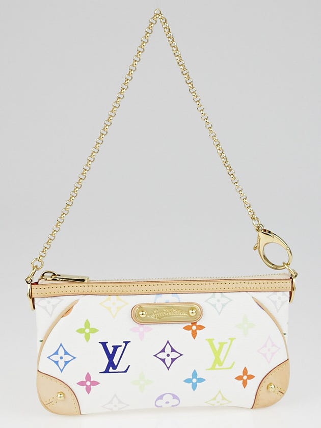 Louis Vuitton White Monogram Multicolore Milla MM Pochette Bag 