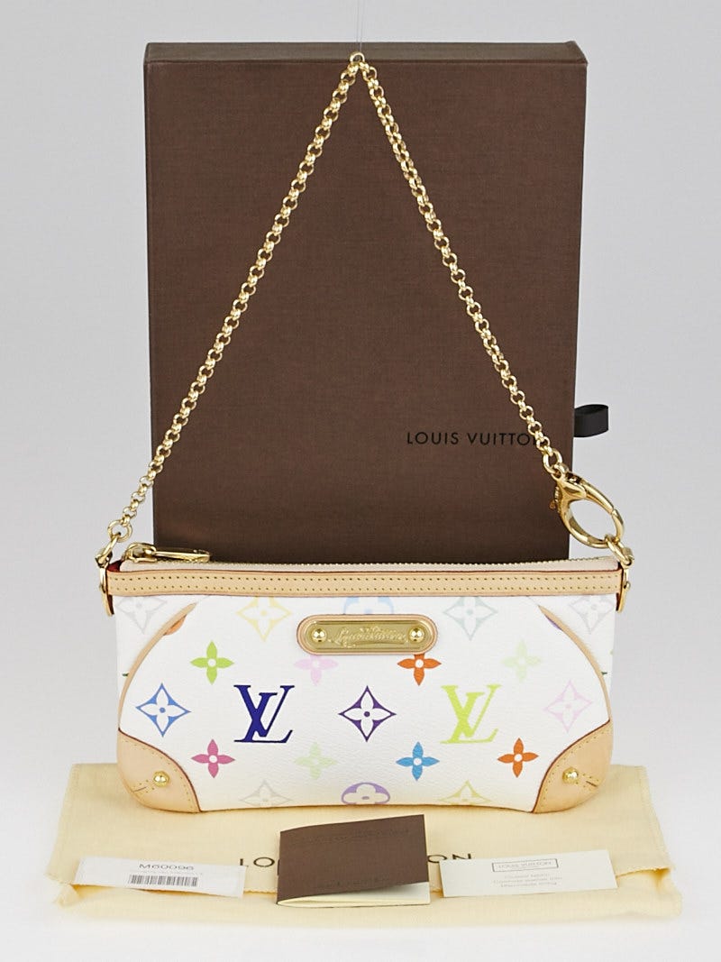 Louis Vuitton White Monogram Multicolore Milla MM Pochette Bag - Yoogi's  Closet