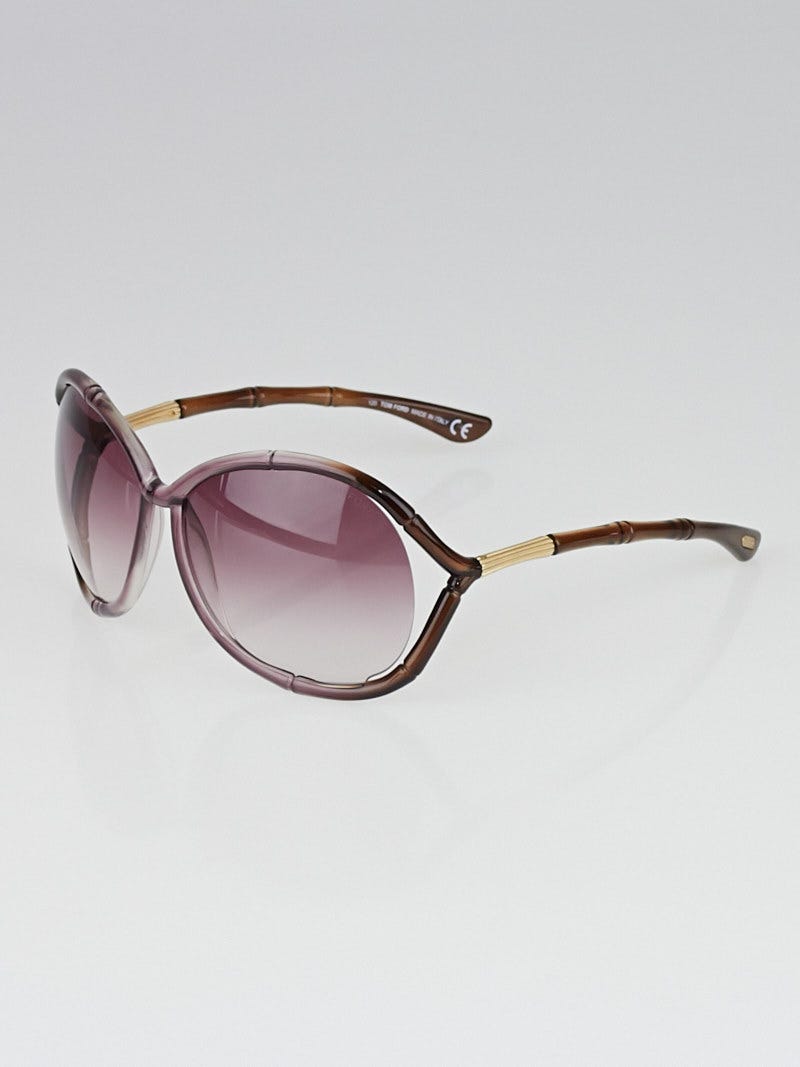 Tom Ford Ombre Bamboo Frame Tinted Lens Claudia Sunglasses -TF75