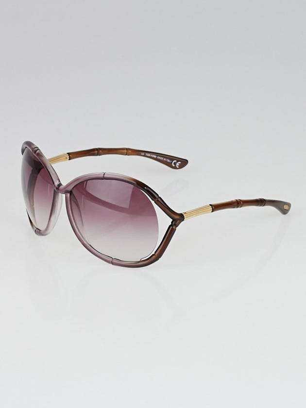 Tom Ford Ombre Bamboo Frame Tinted Lens Claudia Sunglasses -TF75
