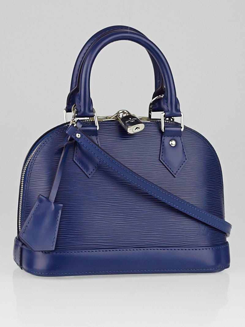 Authentic Louis Vuitton Alma BB Epi leather Blue Indigo Box/Dust Bag/keys  & lock