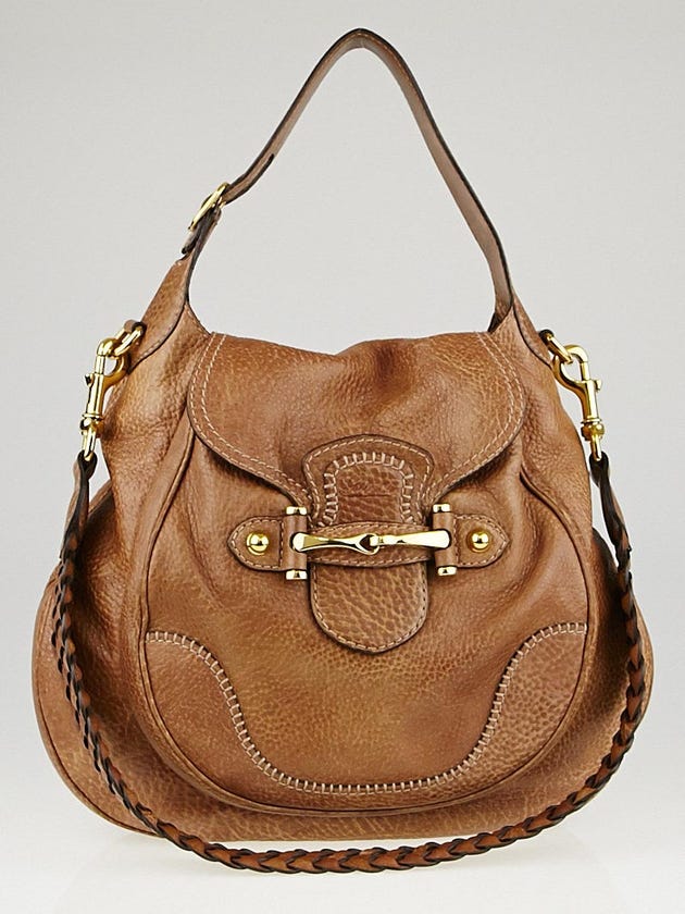Gucci Brown Leather New Pelham Large Shoulder Bag