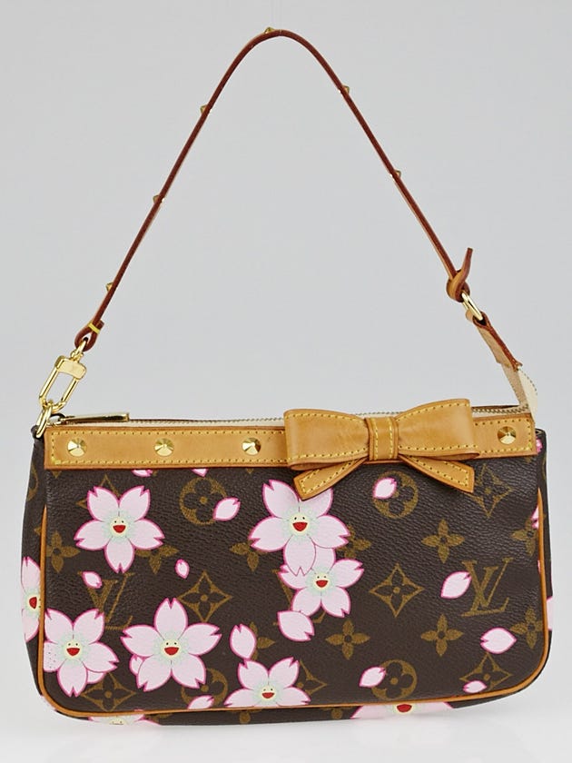 Louis Vuitton Limited Edition Cherry Blossom Monogram Canvas Accessories Pochette Bag 
