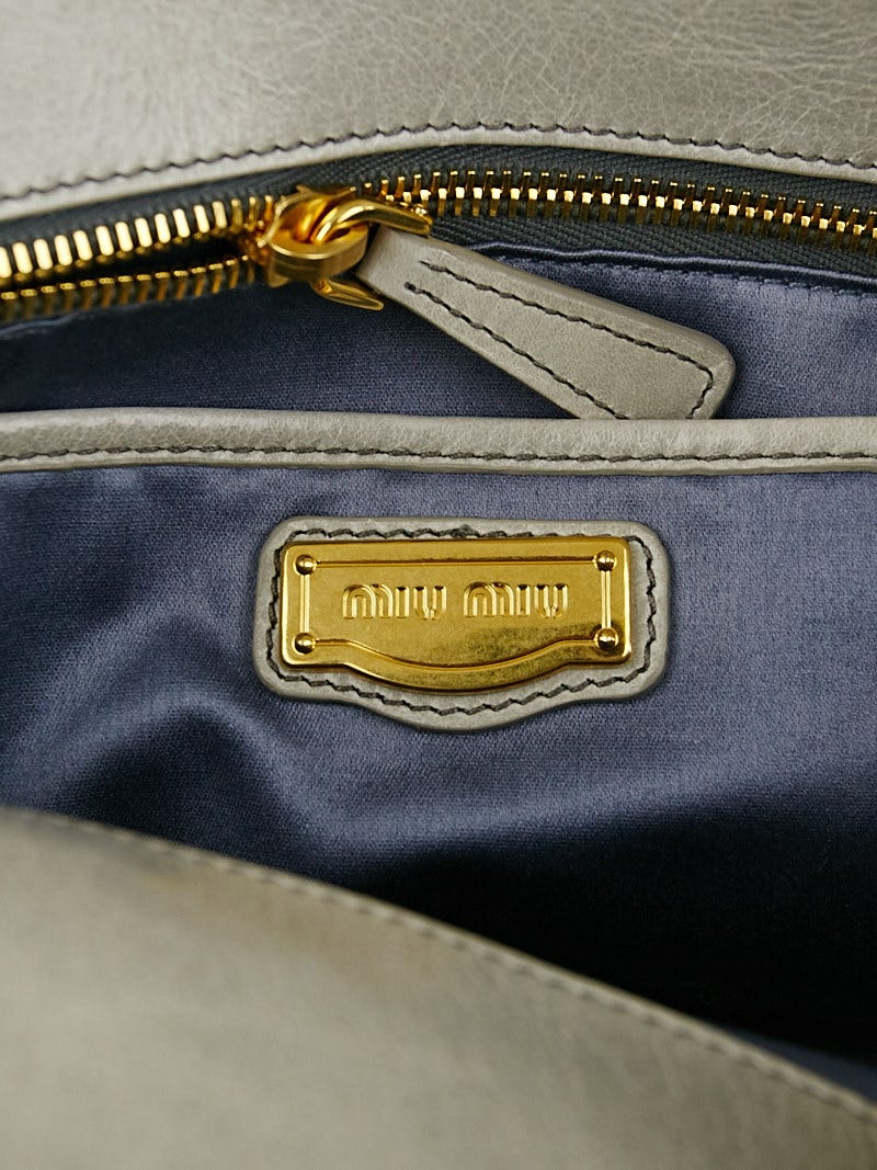 Miu Miu Tricolor Vitello Soft Leather Flap Top Handle Bag For Sale