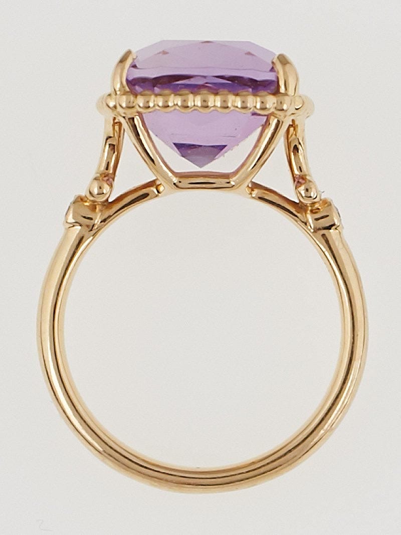 Tiffany Co. 18k Rose Gold Amethyst and Diamond Sparklers Ring