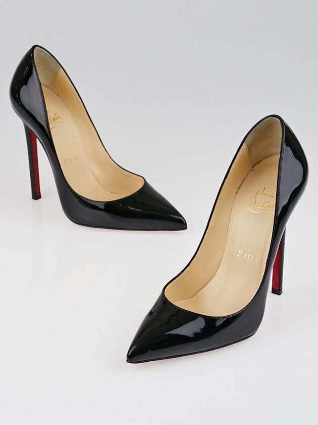 Christian Louboutin Black Patent Leather Pigalle 120 Pumps Size 7.5/38