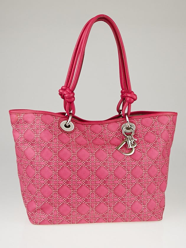 Christian Dior Pink Cannage Printed Canvas Cherie Shopper Tote Bag