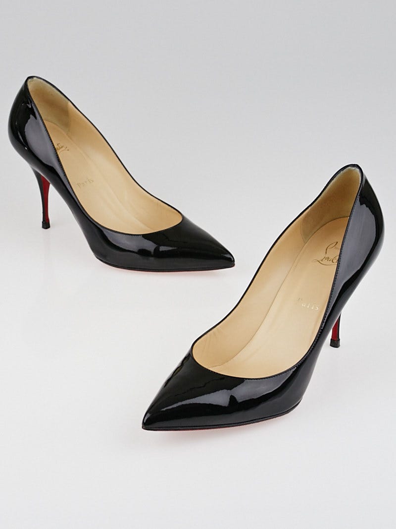 Christian Louboutin Black Patent Leather Piou Piou 85 Pumps Size 10.5/41