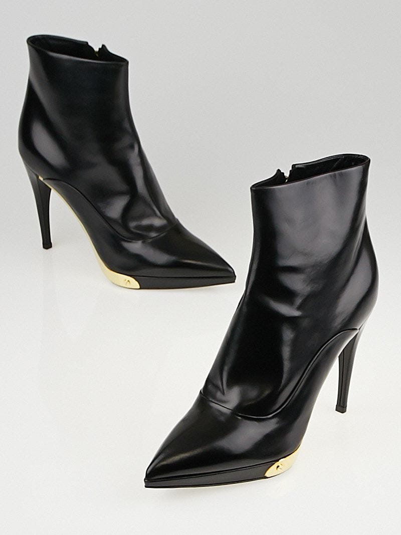 Louis Vuitton Black Leather Sensual Ankle Boots Size 7/37.5