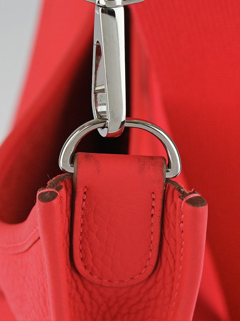 Hermes Rose Jaipur Clemence Leather Evelyne PM III Bag - Yoogi's Closet