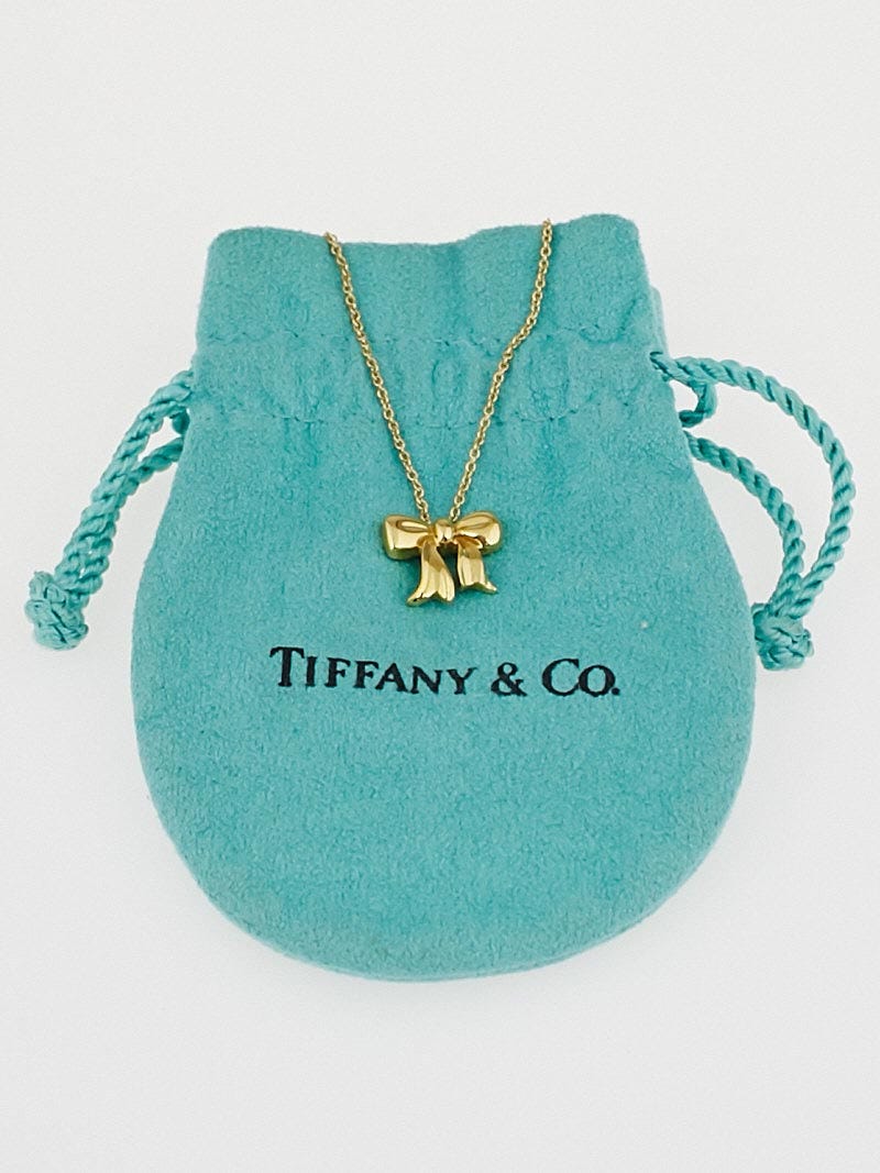 アクセサリー Tiffany & Co. Bow Necklace 18K Gold Tiffany & Co. 18k Yellow Gold Bow Ribbon Pendant Necklace