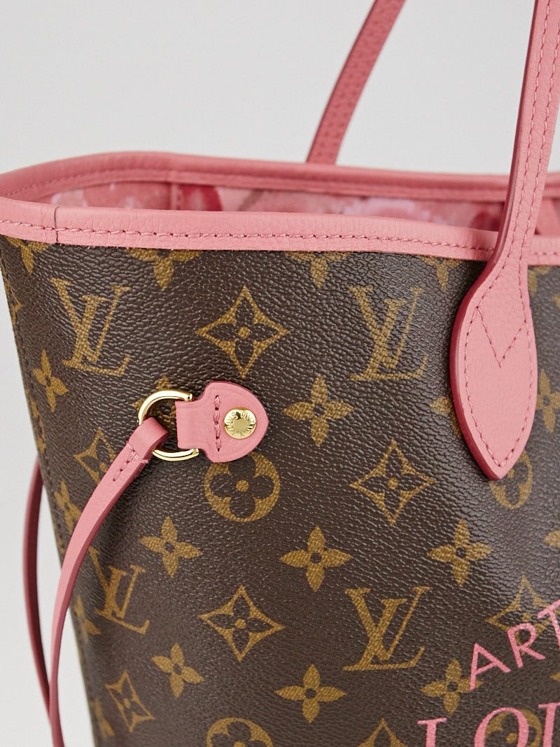 Louis Vuitton bag Ikat Flower Neverfull mm limited edition pink monogram  brown