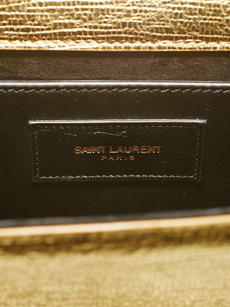 Saint Laurent Ysl Monogram Metallic Blogger Tassel Gold Leather Cross -  MyDesignerly