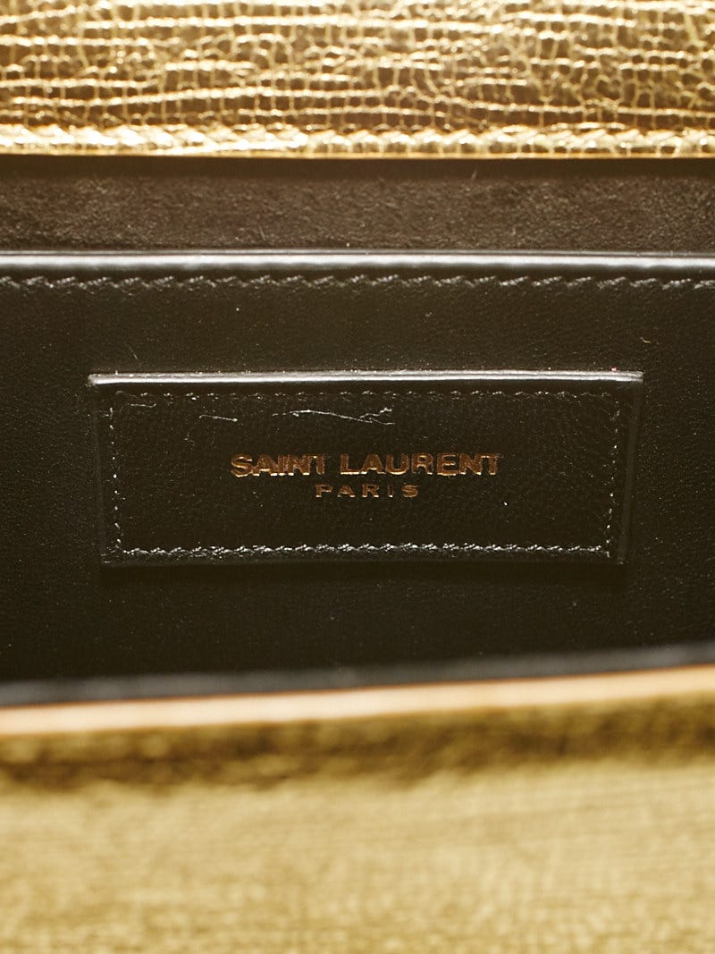 Saint Laurent Gold Metallic Leather Classic Monogram Tassel Saint Laurent Gold Metallic Leather Classic Monogram Tassel