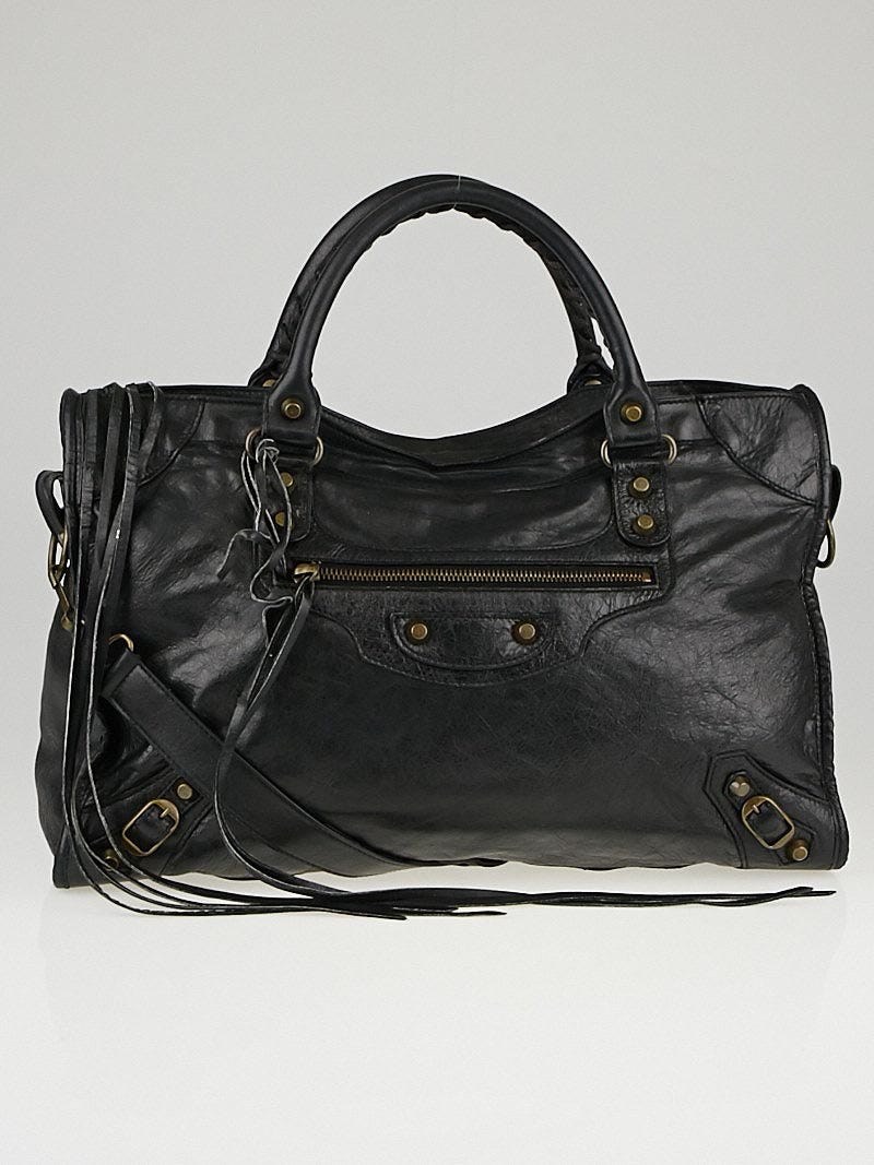 Balenciaga - Authenticated City Handbag - Leather Black for Women, Very Good Condition