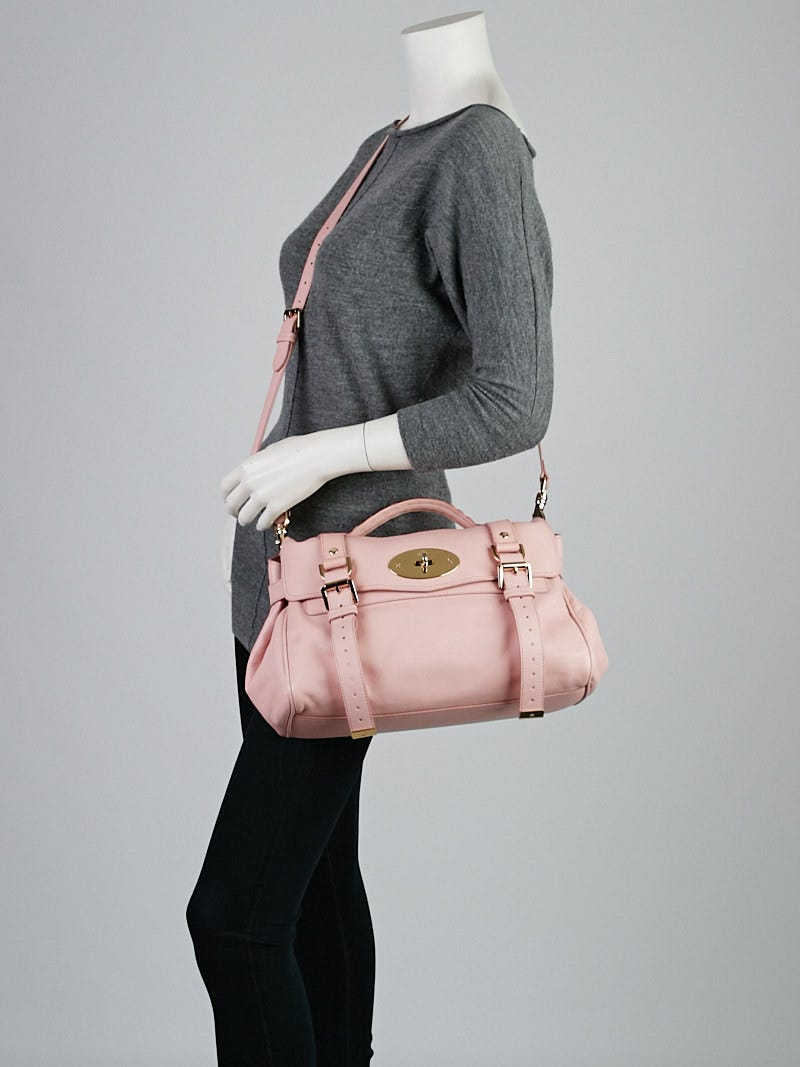 Mulberry Light Pink Buffalo Leather Alexa Satchel Bag