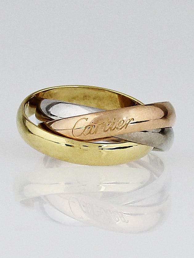 Cartier 18k Tri-Gold Trinity de Cartier Ring Size 4/47