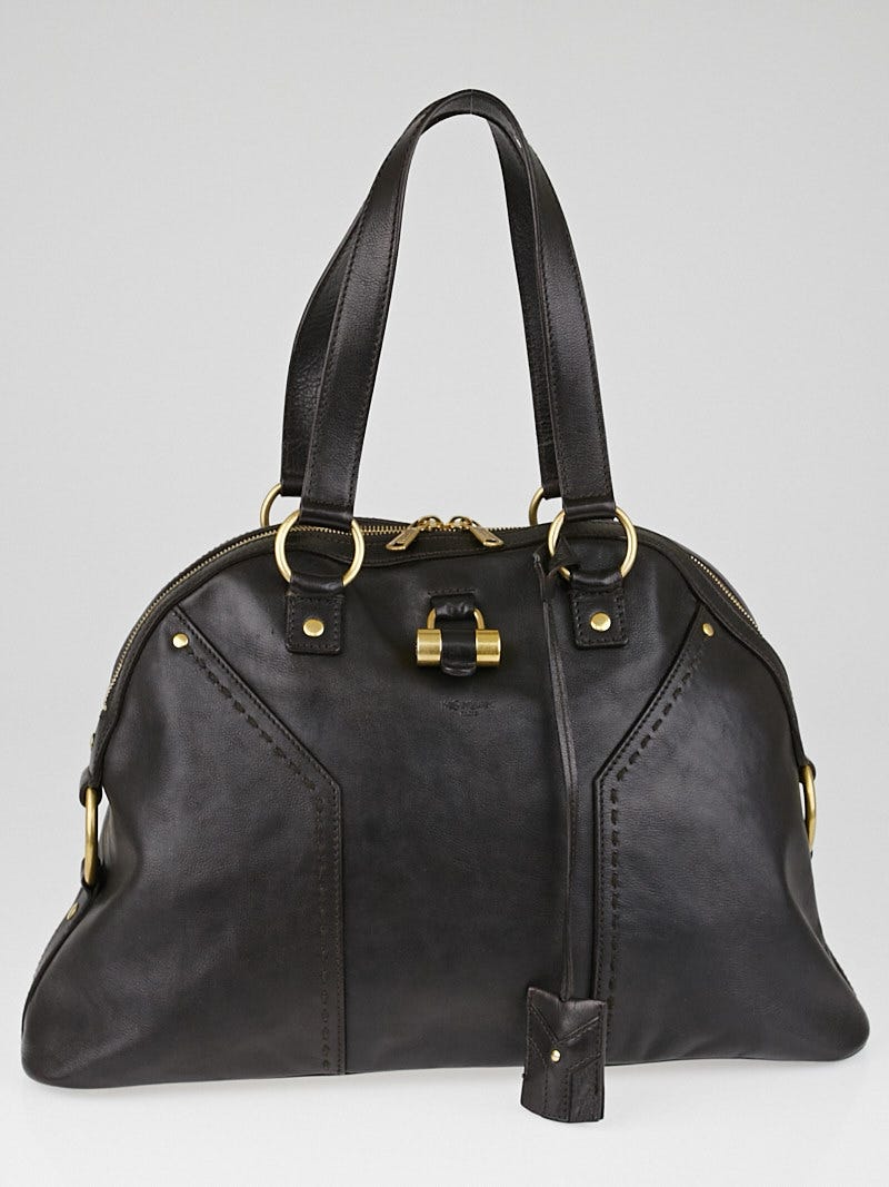 Yves Saint Laurent Dark Brown Leather Large Muse Bag