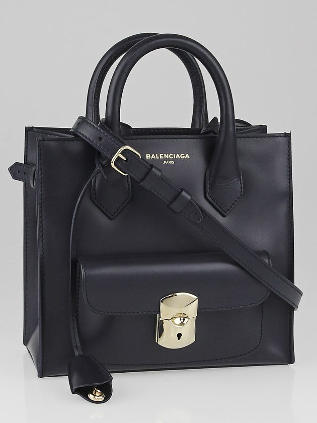 Balenciaga Bleu Nuit Calfskin Leather Padlock Mini All Afternoon Tote Bag