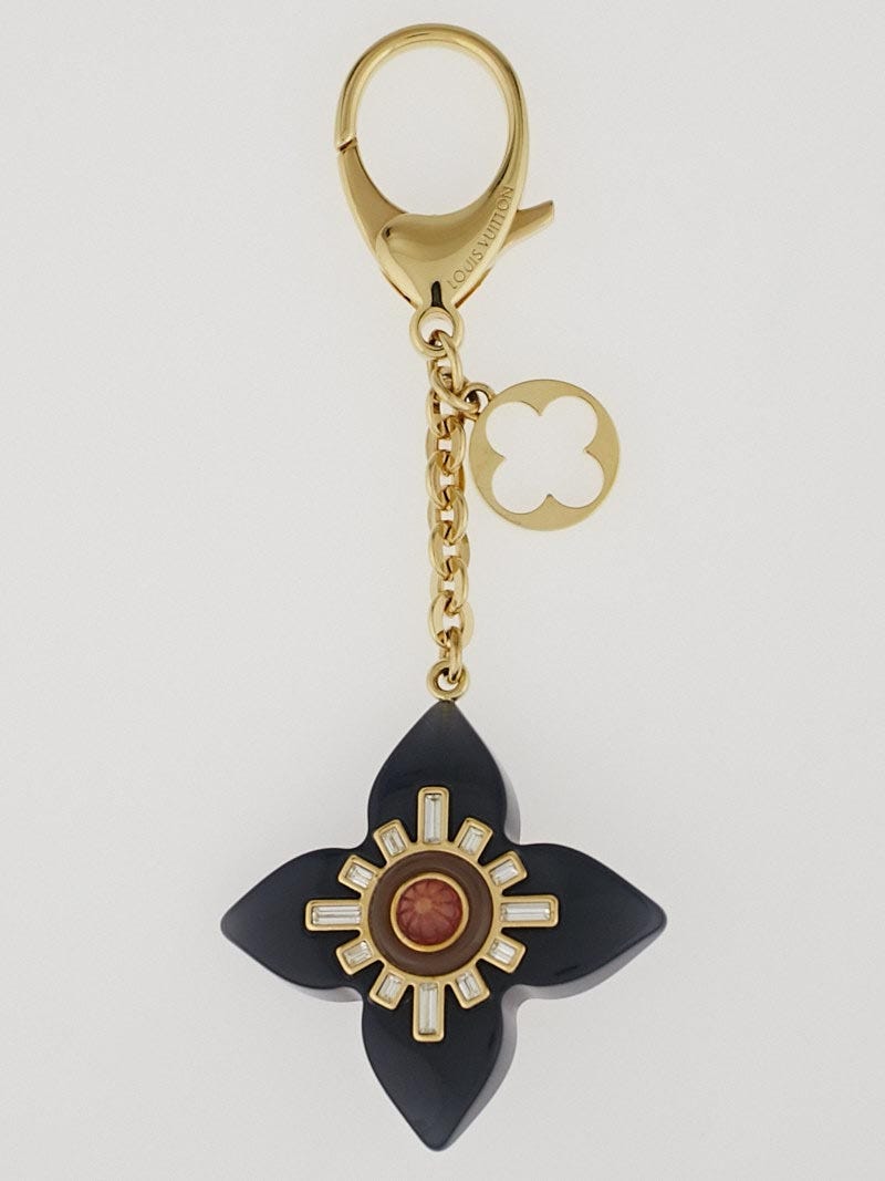 Louis Vuitton Black Fleur d'Etoile Key Holder and Bag Charm 