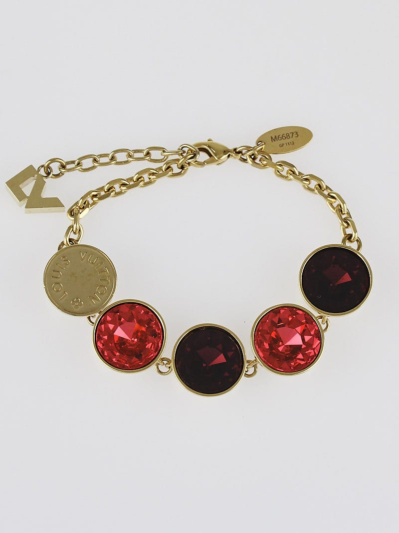 Louis Vuitton Goldtone Metal Peach Swarovski Crystals Over the Rainbow ...