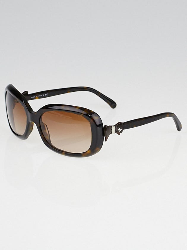 Chanel Brown Tortoise Shell Frame Bow Sunglasses-5170