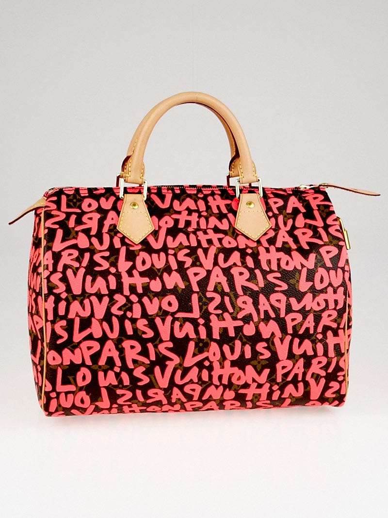 Stephen Sprouse Pink Monogram Graffiti Coated Canvas Speedy 30 Gold  Hardware, 2009