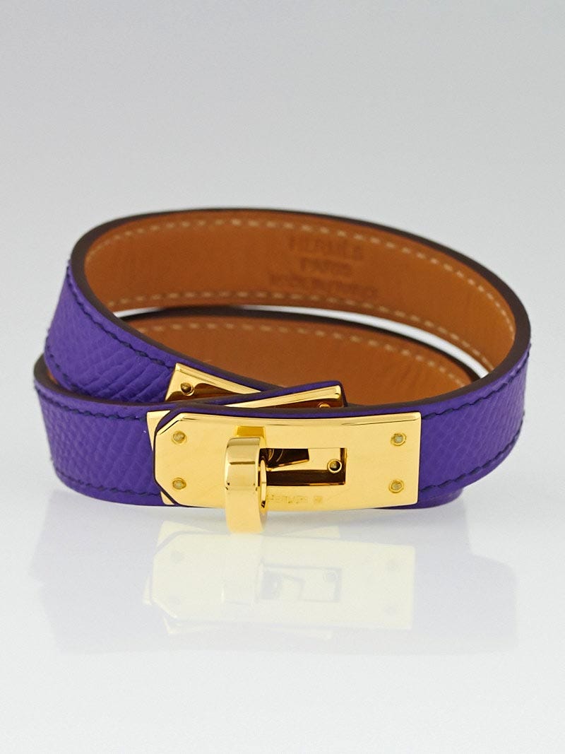 Hermes Crocus Epsom Leather Gold Plated Kelly Double Tour