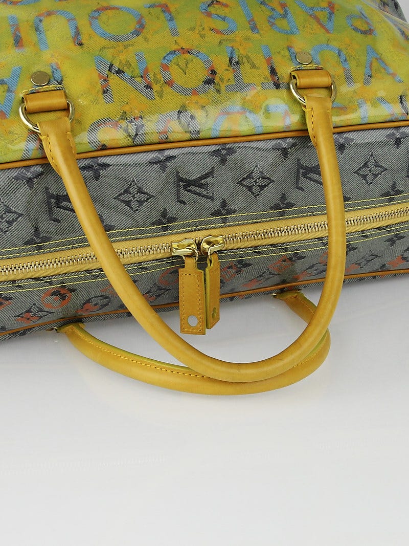 Louis Vuitton Limited Edition Richard Prince Jaune Denim Defile Weekender  PM Pulp Bag - Yoogi's Closet