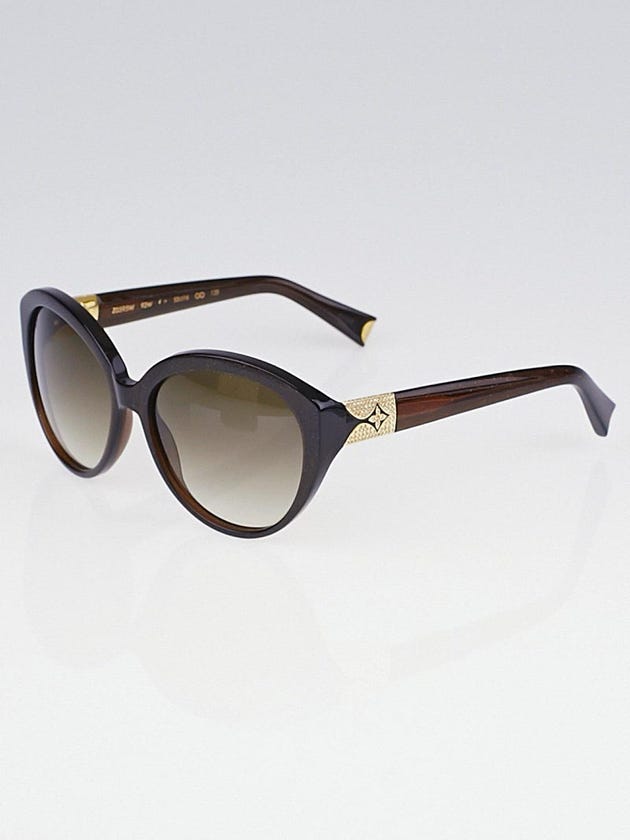 Louis Vuitton Brown Speckling Acetate Frame Heather Strass Sunglasses-Z0457W