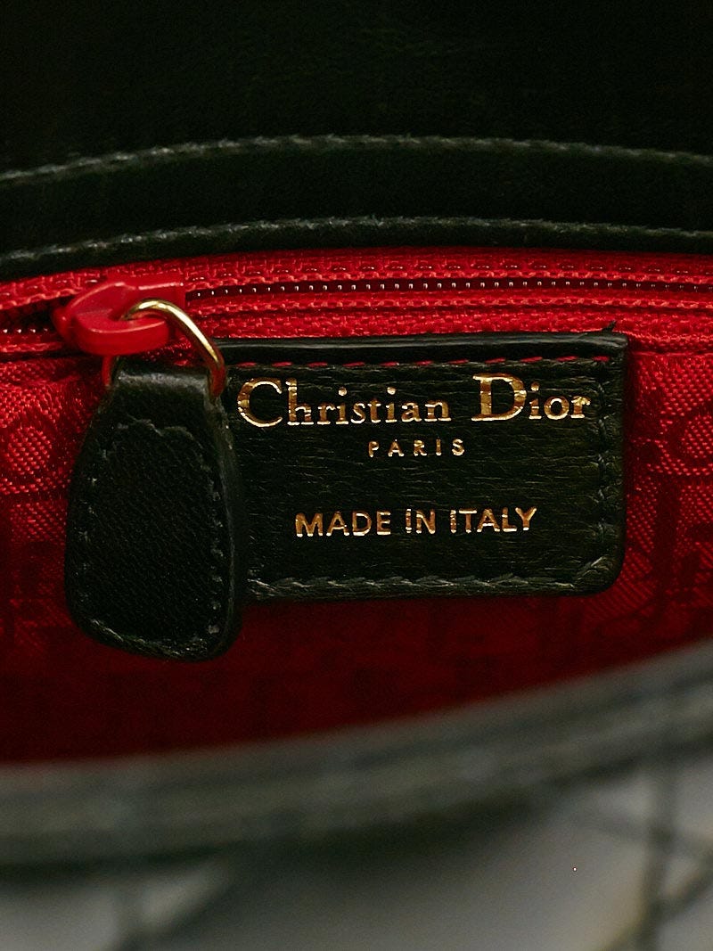 Christian Dior Black Cannage Quilted Lambskin Leather Micro