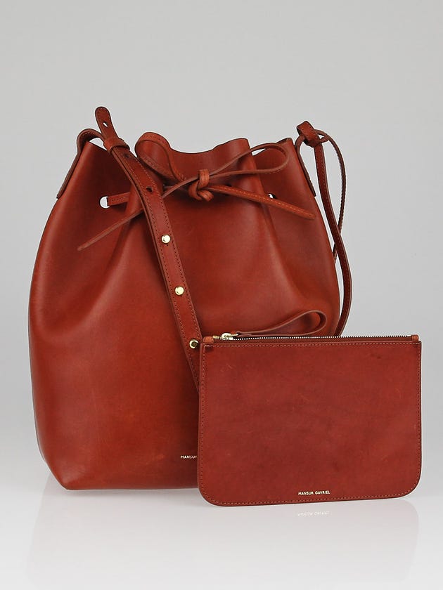 Mansur Gavriel Brandy Tanned Leather Bucket Bag