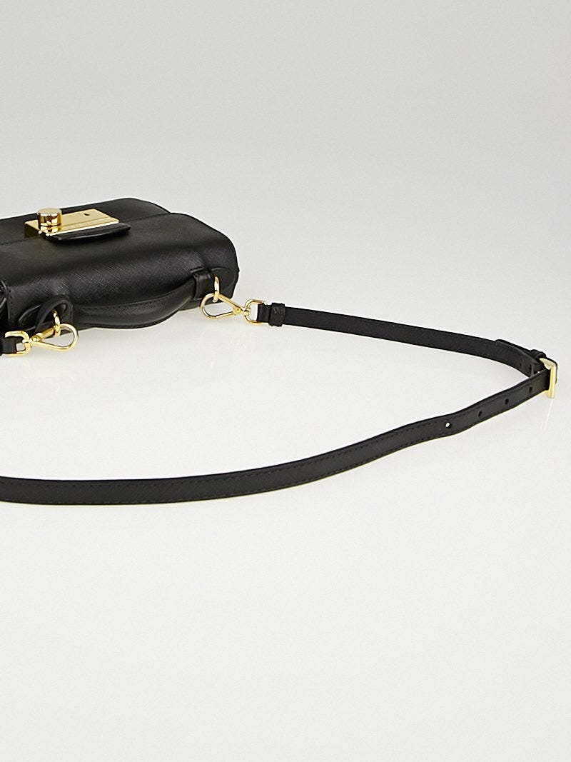 Prada Black Saffiano Lux Leather Mini Crossbody Bag BT0963