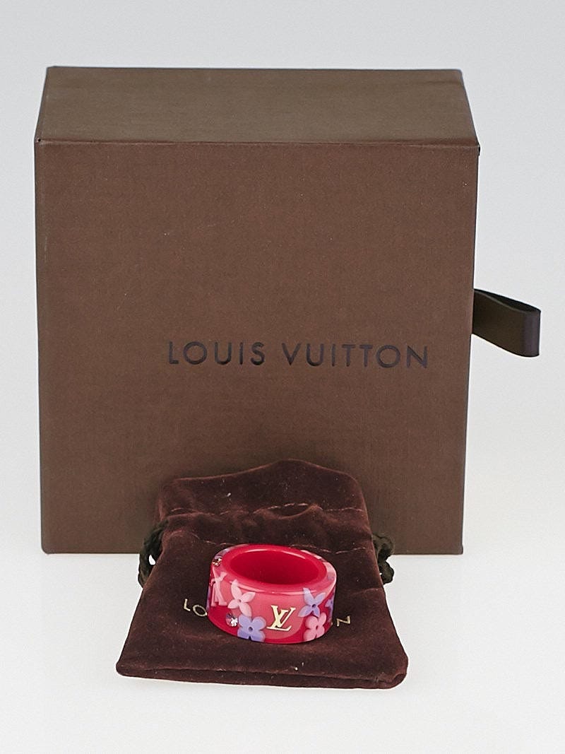 Louis Vuitton Rose Pop Resin Monogram Inclusion Ring Size 7.5 - Yoogi's  Closet