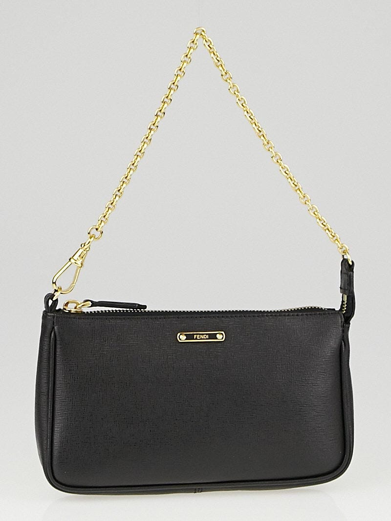 ランキングや新製品 Crayons Leather Elite Vitello Black Fendi Small Bag Pouch 小物入れ