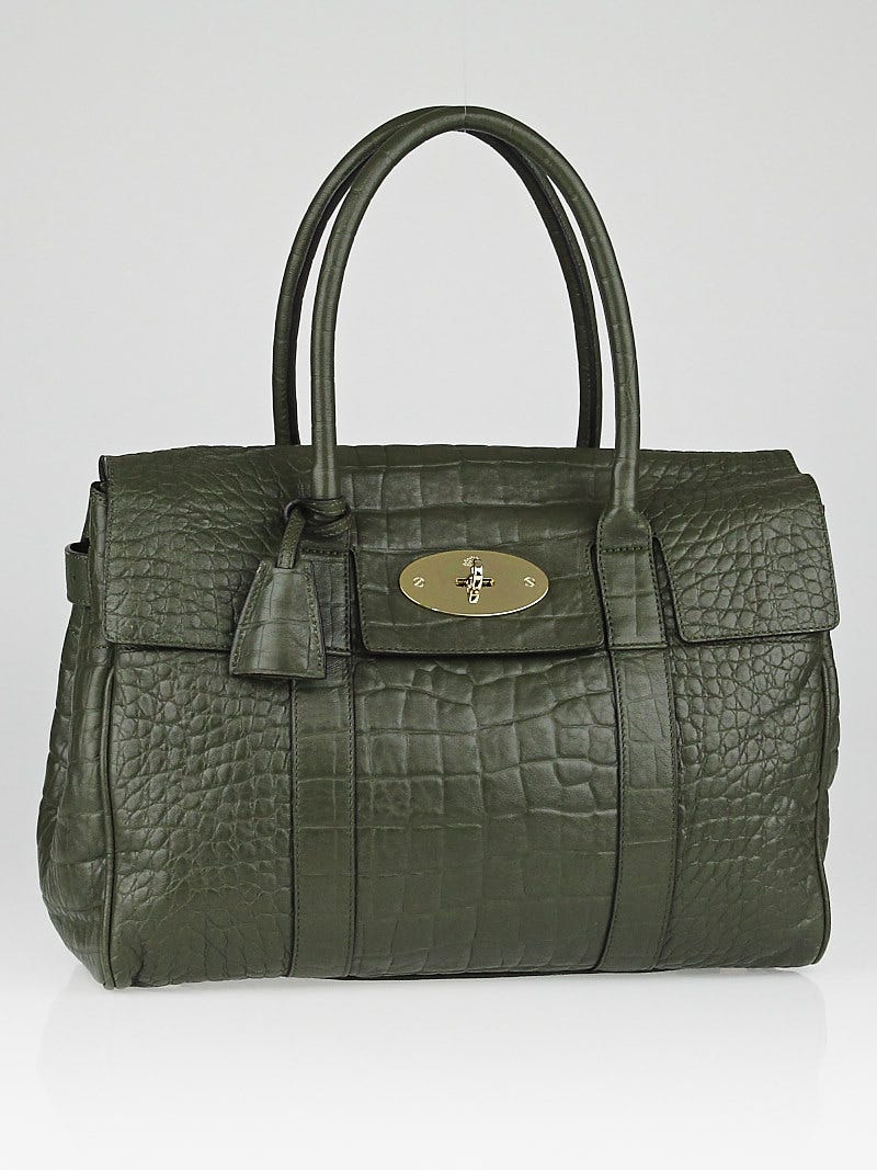 Mulberry green croc bag deals