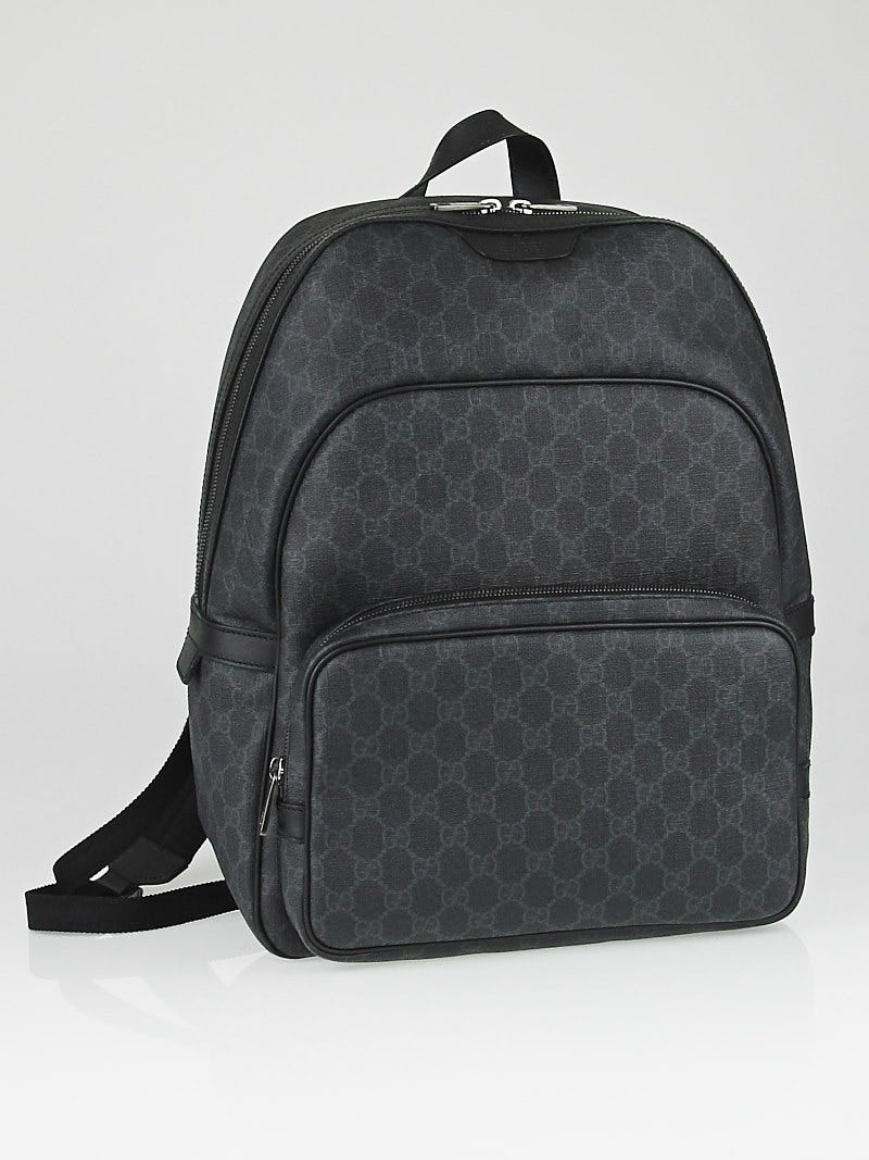 Gucci Black GG Supreme Coated Canvas Backpack Bag - Yoogi's Closet