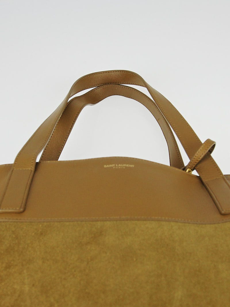 Saint Laurent Reversible East West Shopper Tote Studded Leather and Suede  at 1stDibs