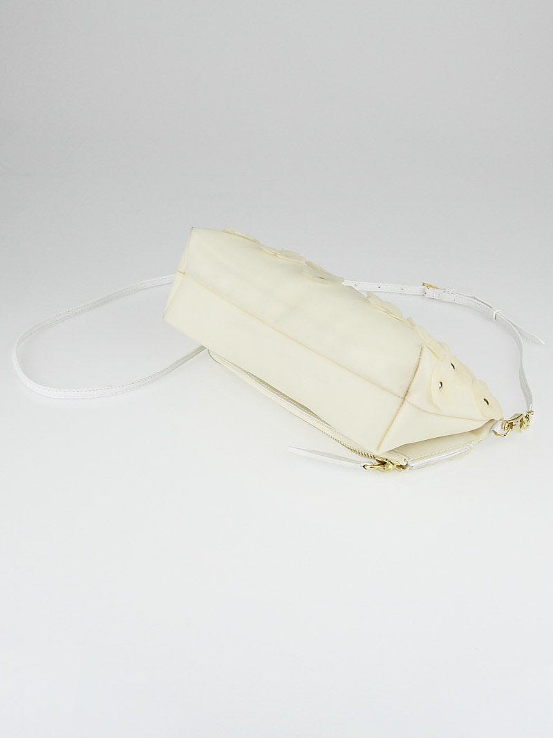 Burberry Prorsum White PVC Petal Clutch Bag | Yoogi's Closet