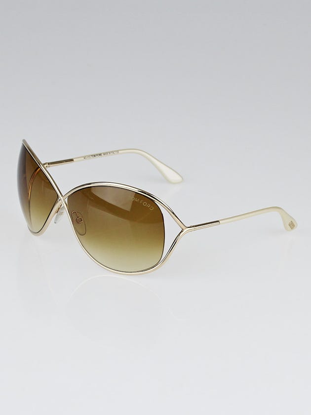 Tom Ford Rose Gold Metal Frame Gradient Tint Miranda Sunglasses