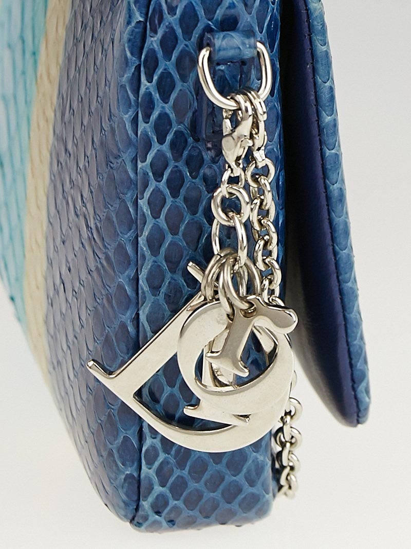 Blue snakeskin clutch bag hotsell