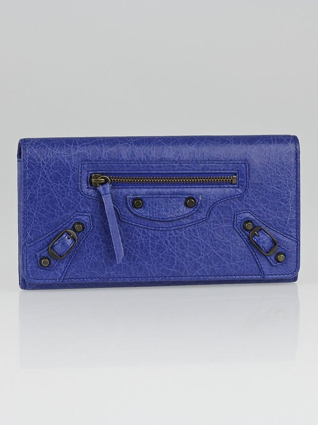 Balenciaga Bluette Lambskin Leather Classic Money Wallet