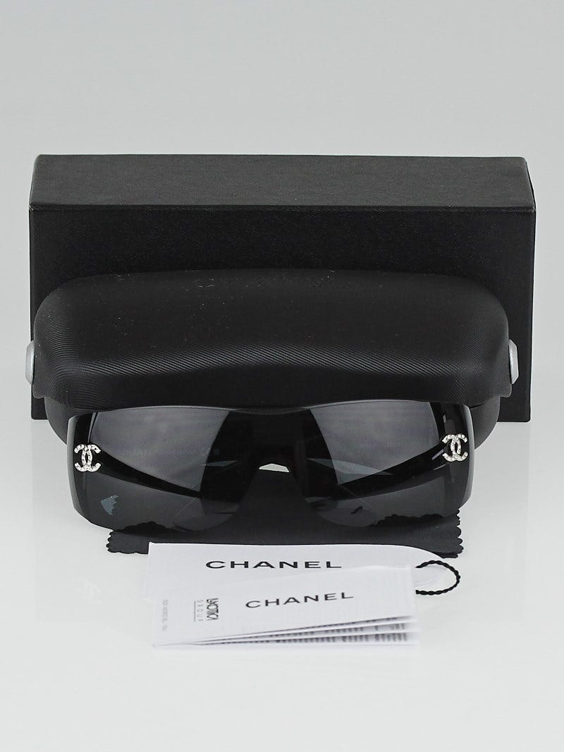 Chanel Black Frame and Swarovski Crystals CC Sunglasses -5088-B - Yoogi's  Closet