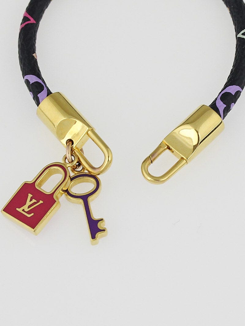 Louis Vuitton Black Monogram Multicolore Luck It Bracelet - Yoogi's Closet
