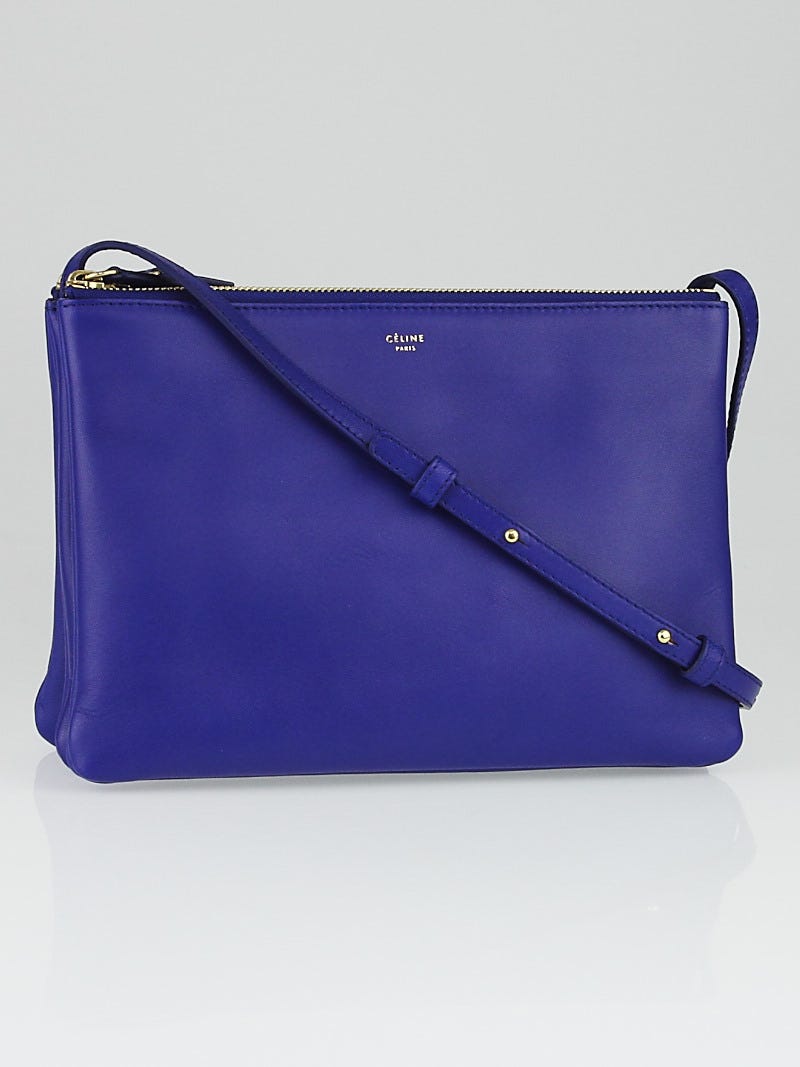 Celine Indigo Lambskin Leather Large Trio Crossbody Bag Yoogi s