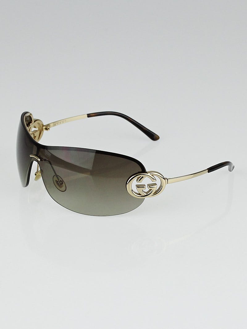 Gucci Brown Gradient GG Logo Wrap Aviator Sunglasses 2773 S Yoogi s Closet