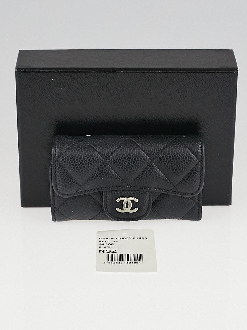 Chanel Black Quilted Caviar Leather Multicles 6 Key Holder